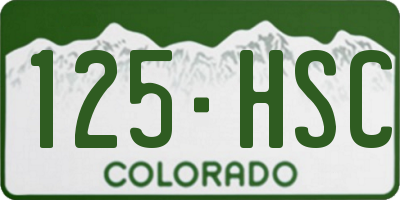 CO license plate 125HSC