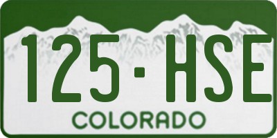 CO license plate 125HSE