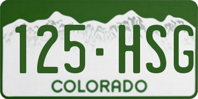 CO license plate 125HSG