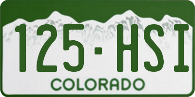 CO license plate 125HSI