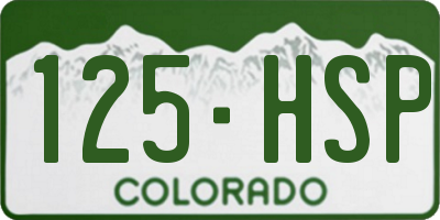 CO license plate 125HSP
