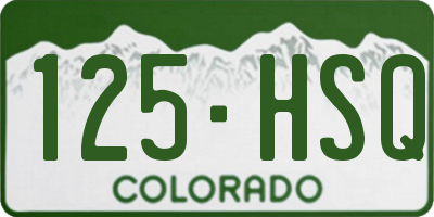 CO license plate 125HSQ