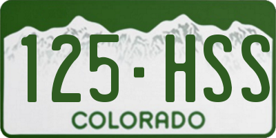 CO license plate 125HSS