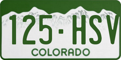 CO license plate 125HSV