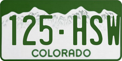 CO license plate 125HSW