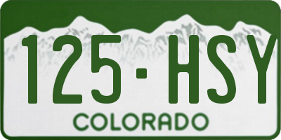 CO license plate 125HSY