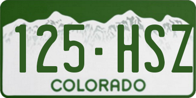 CO license plate 125HSZ
