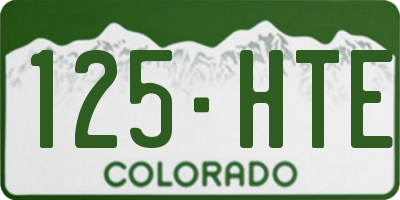 CO license plate 125HTE