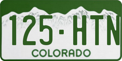 CO license plate 125HTN