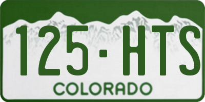 CO license plate 125HTS