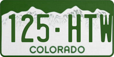 CO license plate 125HTW