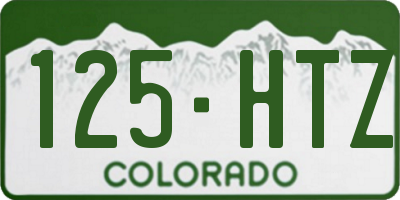 CO license plate 125HTZ