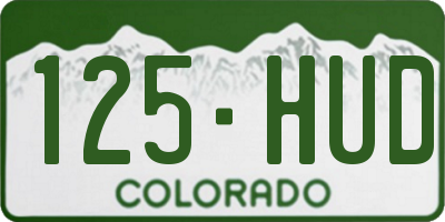 CO license plate 125HUD