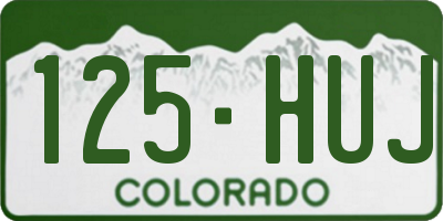 CO license plate 125HUJ