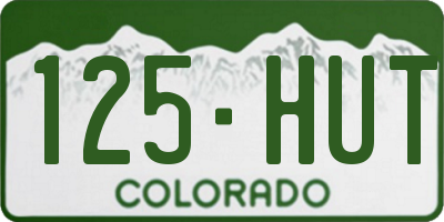 CO license plate 125HUT