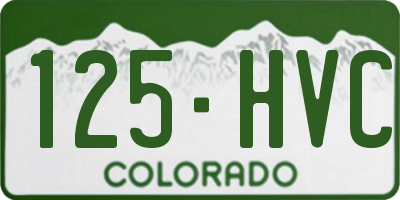 CO license plate 125HVC