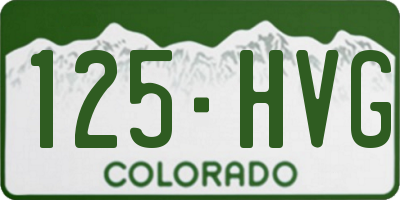 CO license plate 125HVG