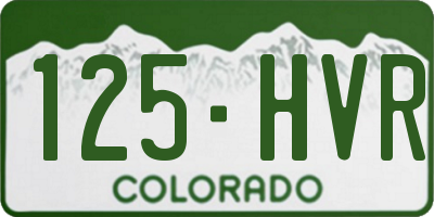 CO license plate 125HVR