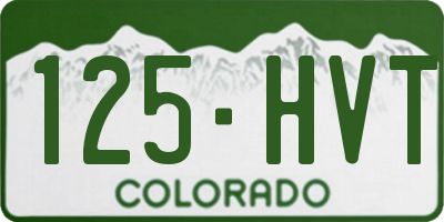 CO license plate 125HVT