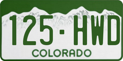 CO license plate 125HWD