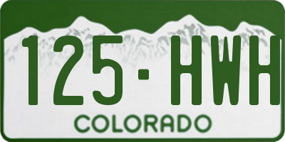 CO license plate 125HWH