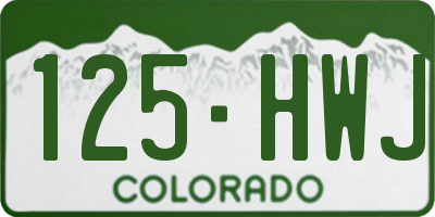 CO license plate 125HWJ