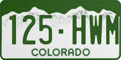 CO license plate 125HWM