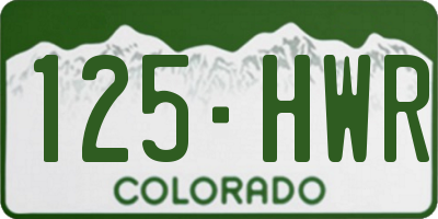 CO license plate 125HWR