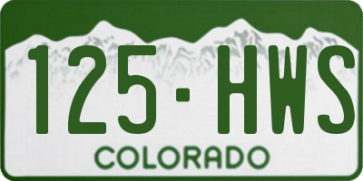CO license plate 125HWS