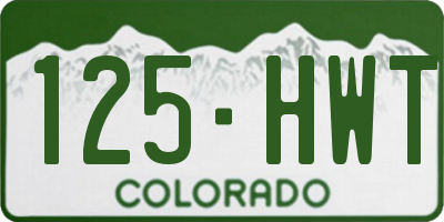 CO license plate 125HWT