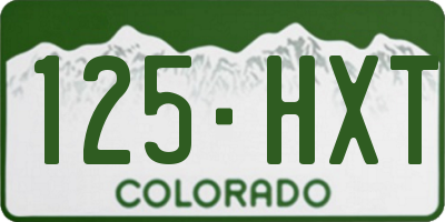 CO license plate 125HXT