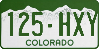 CO license plate 125HXY