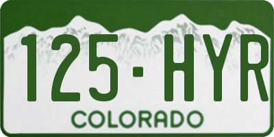 CO license plate 125HYR