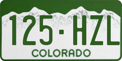 CO license plate 125HZL