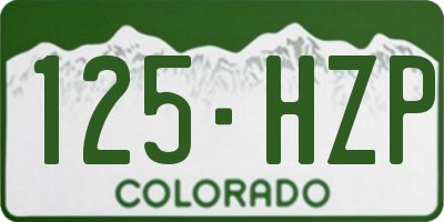CO license plate 125HZP