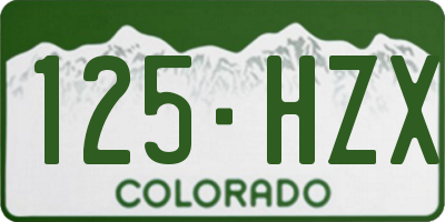 CO license plate 125HZX
