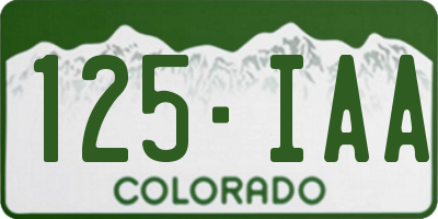 CO license plate 125IAA