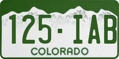 CO license plate 125IAB