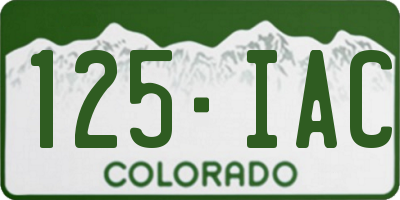 CO license plate 125IAC