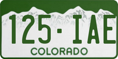 CO license plate 125IAE