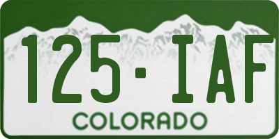 CO license plate 125IAF