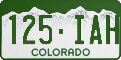 CO license plate 125IAH