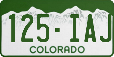 CO license plate 125IAJ