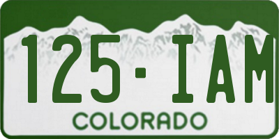 CO license plate 125IAM