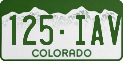 CO license plate 125IAV