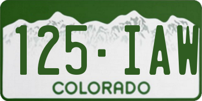 CO license plate 125IAW