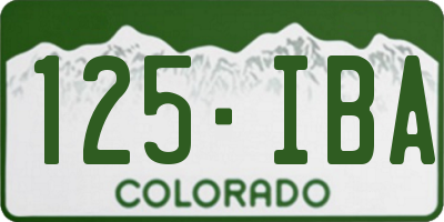 CO license plate 125IBA