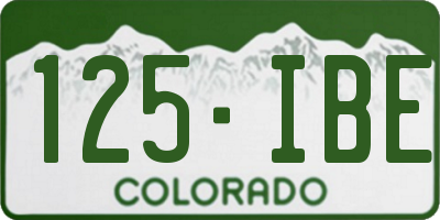 CO license plate 125IBE