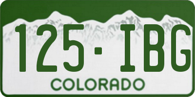 CO license plate 125IBG