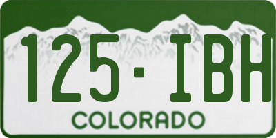 CO license plate 125IBH